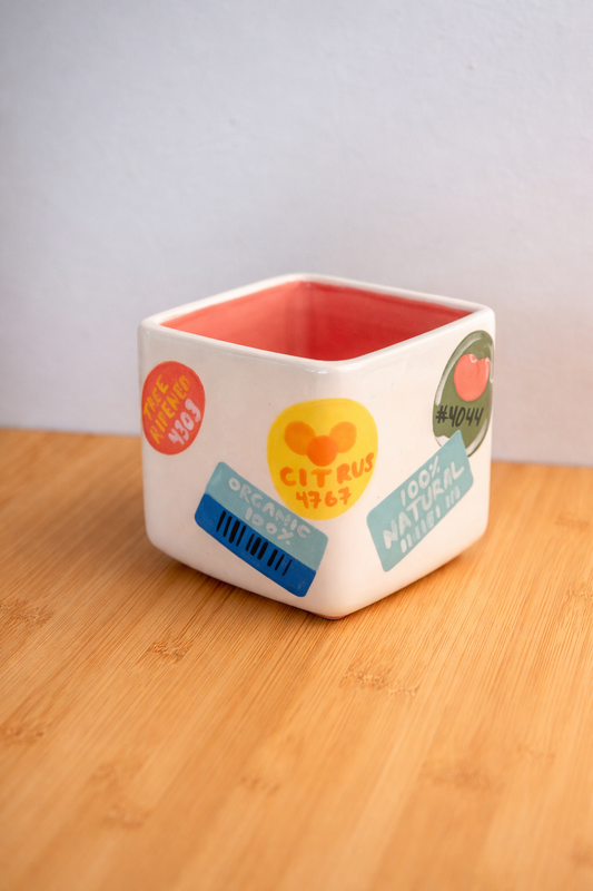 Fruit Sticker Plant Pot