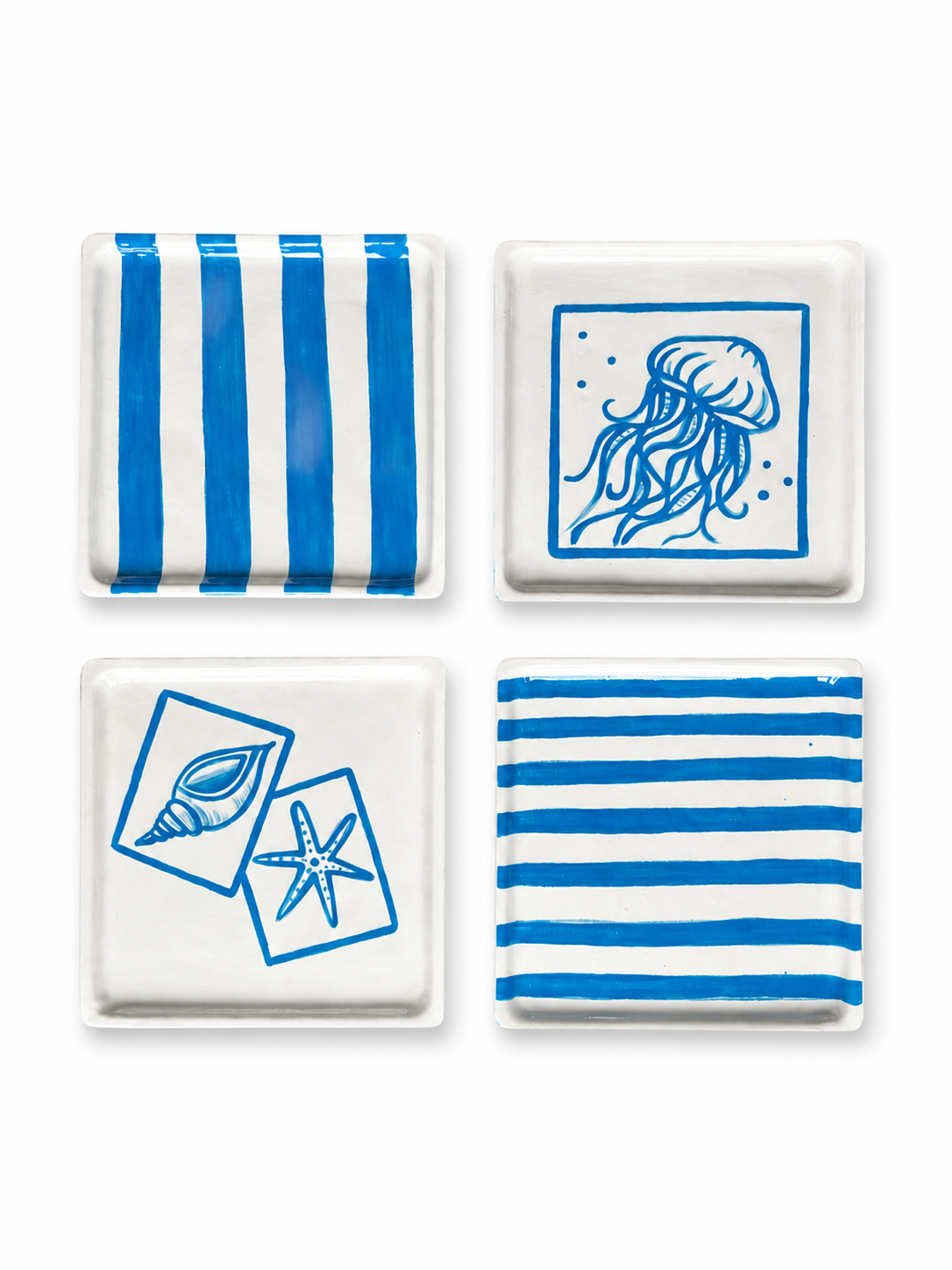 Hand-Painted Coaster Set (4)