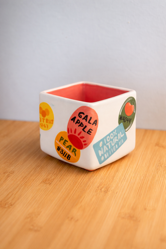 Fruit Sticker Plant Pot