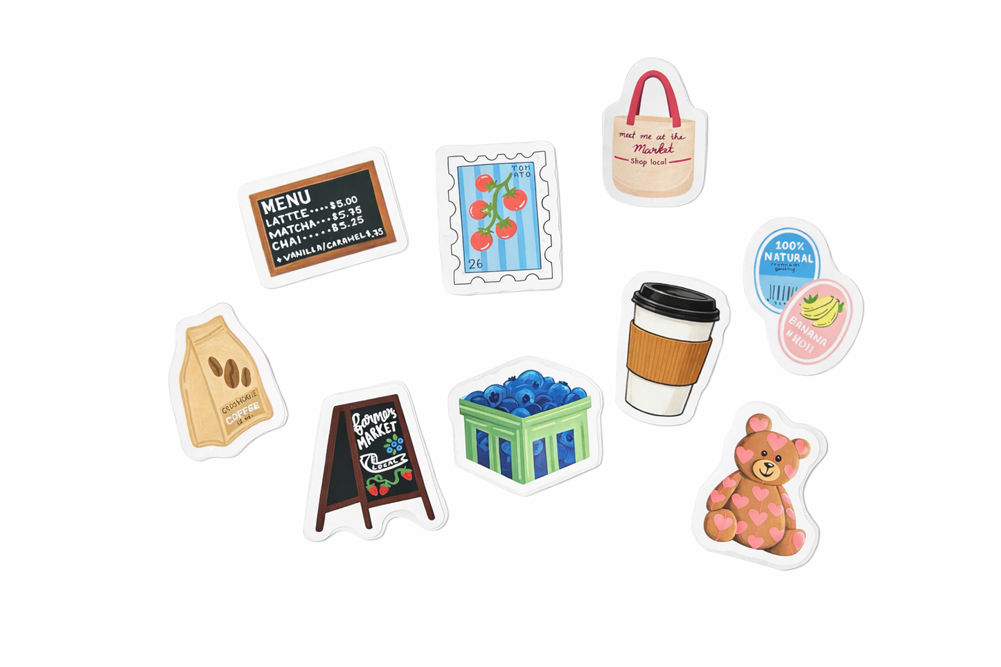 Illustrated Sticker Singles